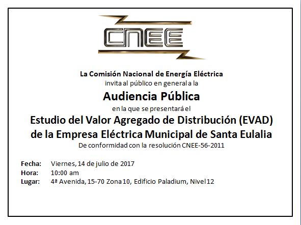 Audiencia pública por EVAD de Empresa Eléctrica Municipal de Santa Eulalia